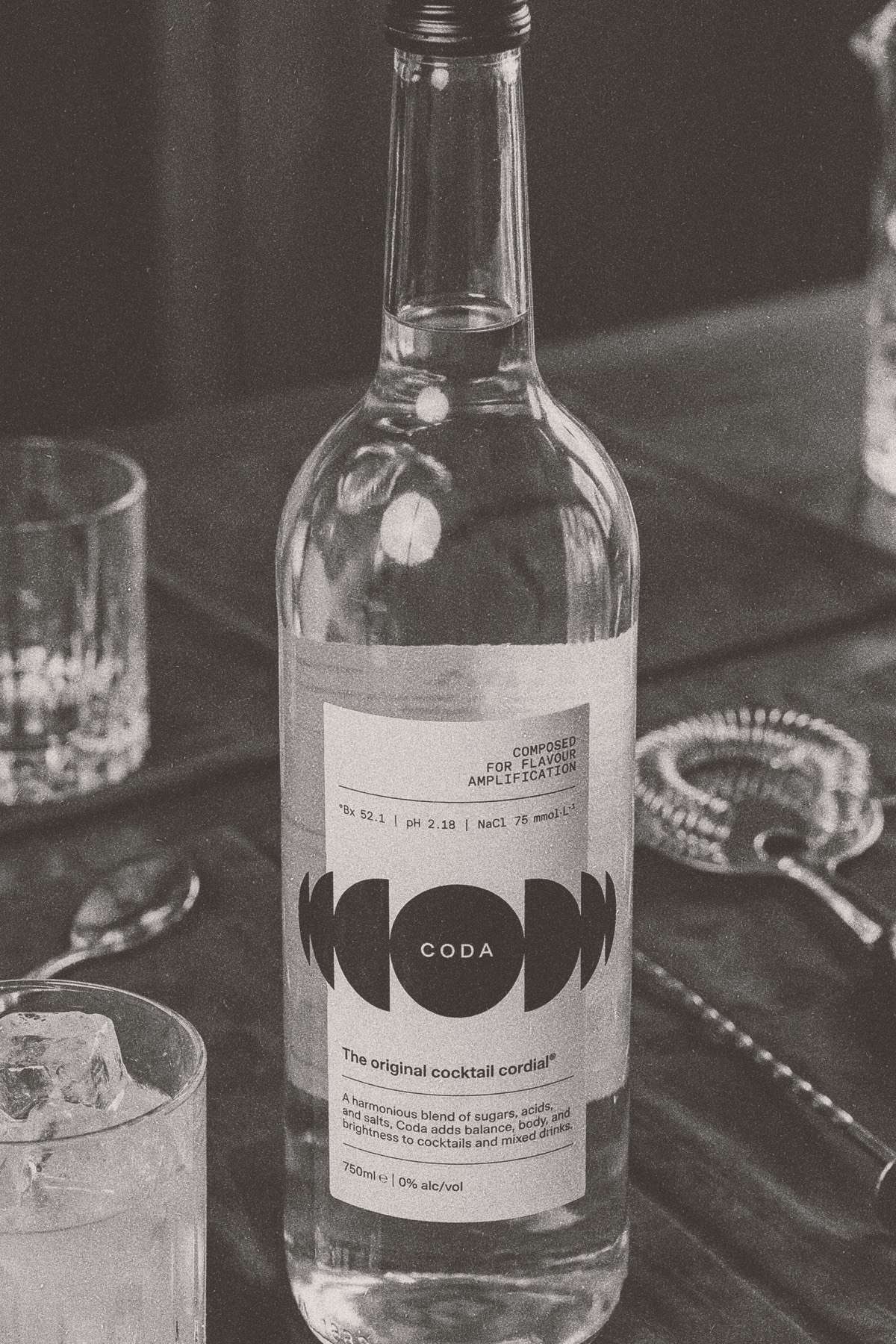 The Coda bottle on the bar